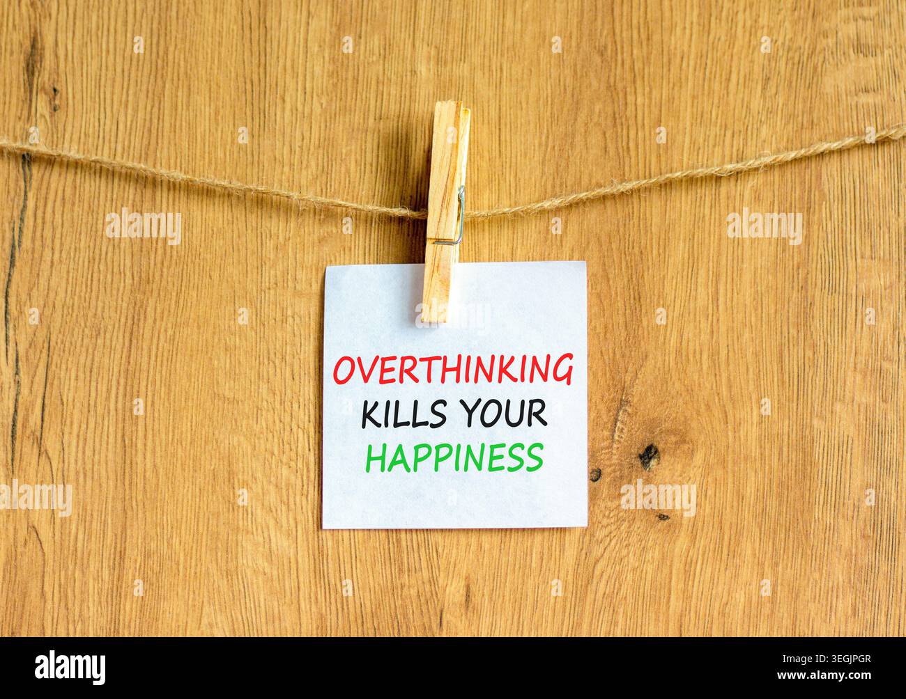 Overthinking kills your happiness symbol. Concept words Overthinking ...