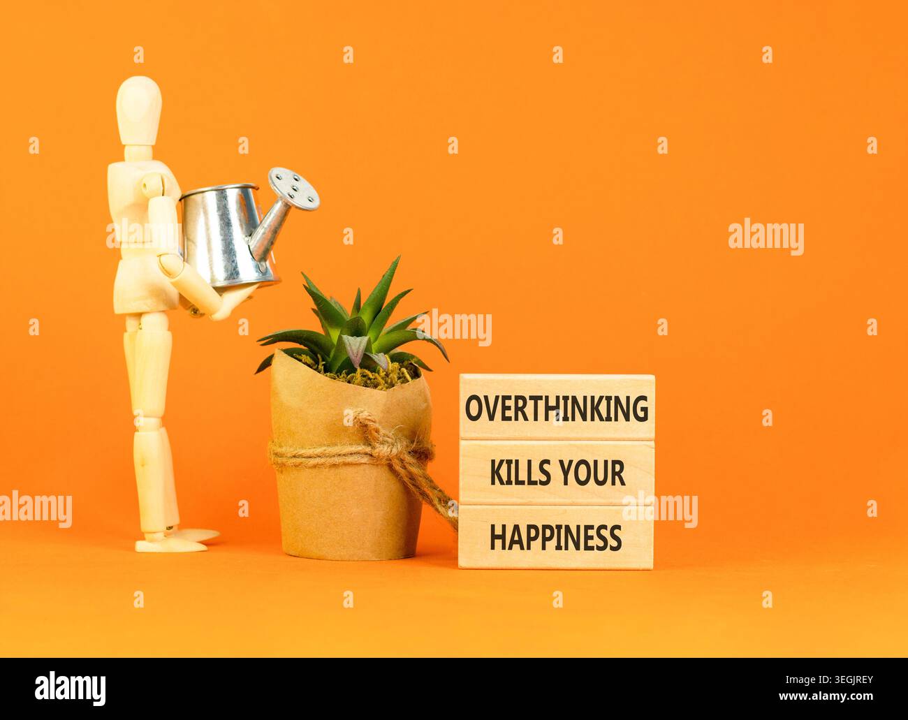 Overthinking kills your happiness symbol. Concept words Overthinking ...