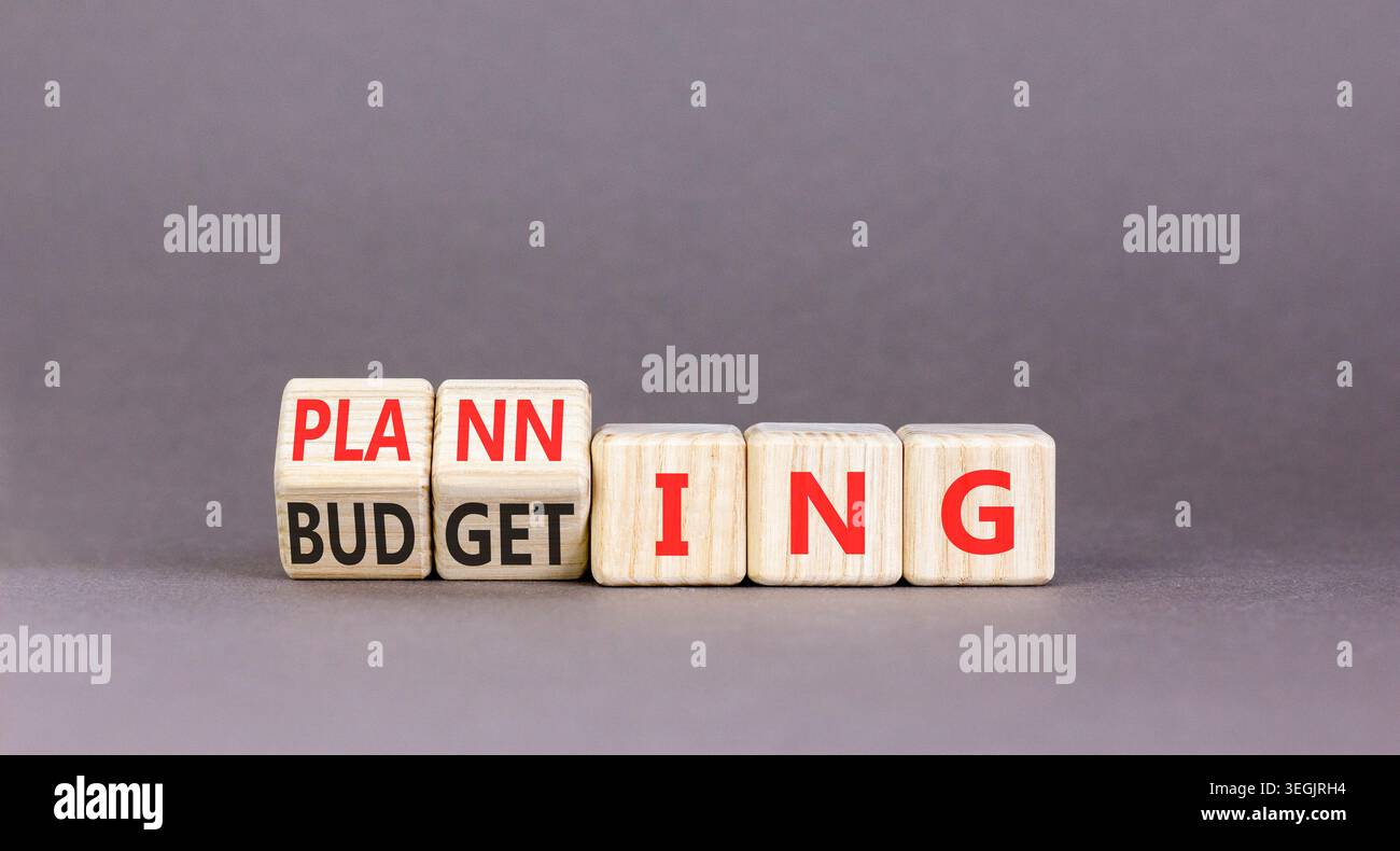 Budgeting and planning symbol. Concept words Planning to Budgeting on ...