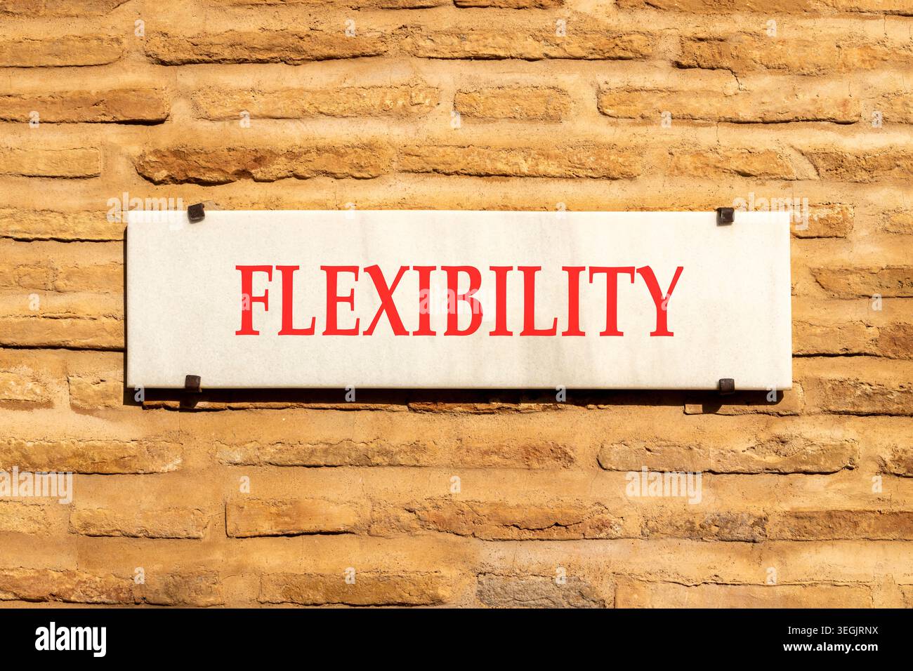 Flexibility symbol. Concept word Flexibility on beautiful white marble ...