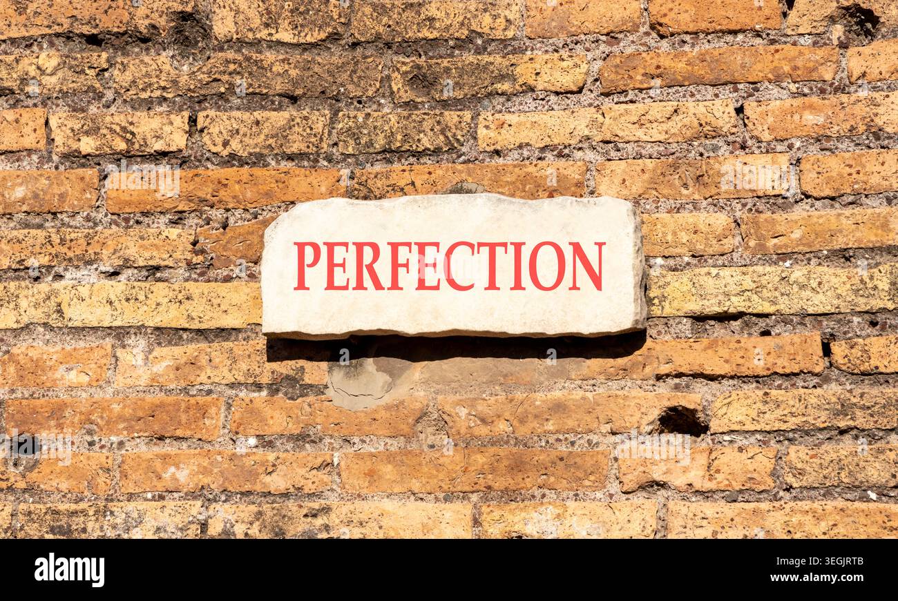 Perfection symbol. Concept word Perfection on beautiful white marble ...