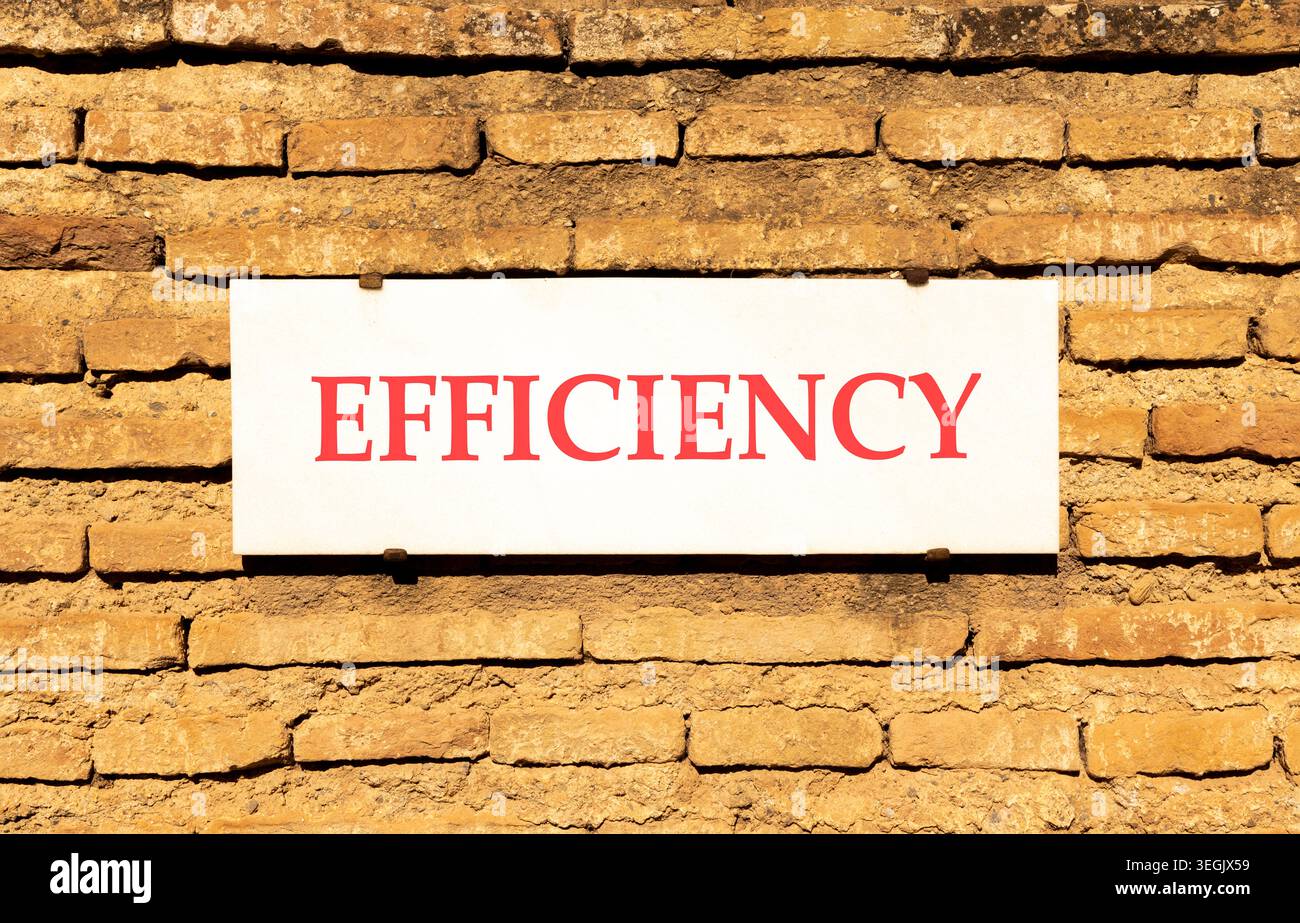 Efficiency symbol. Concept word Efficiency on beautiful white marble ...