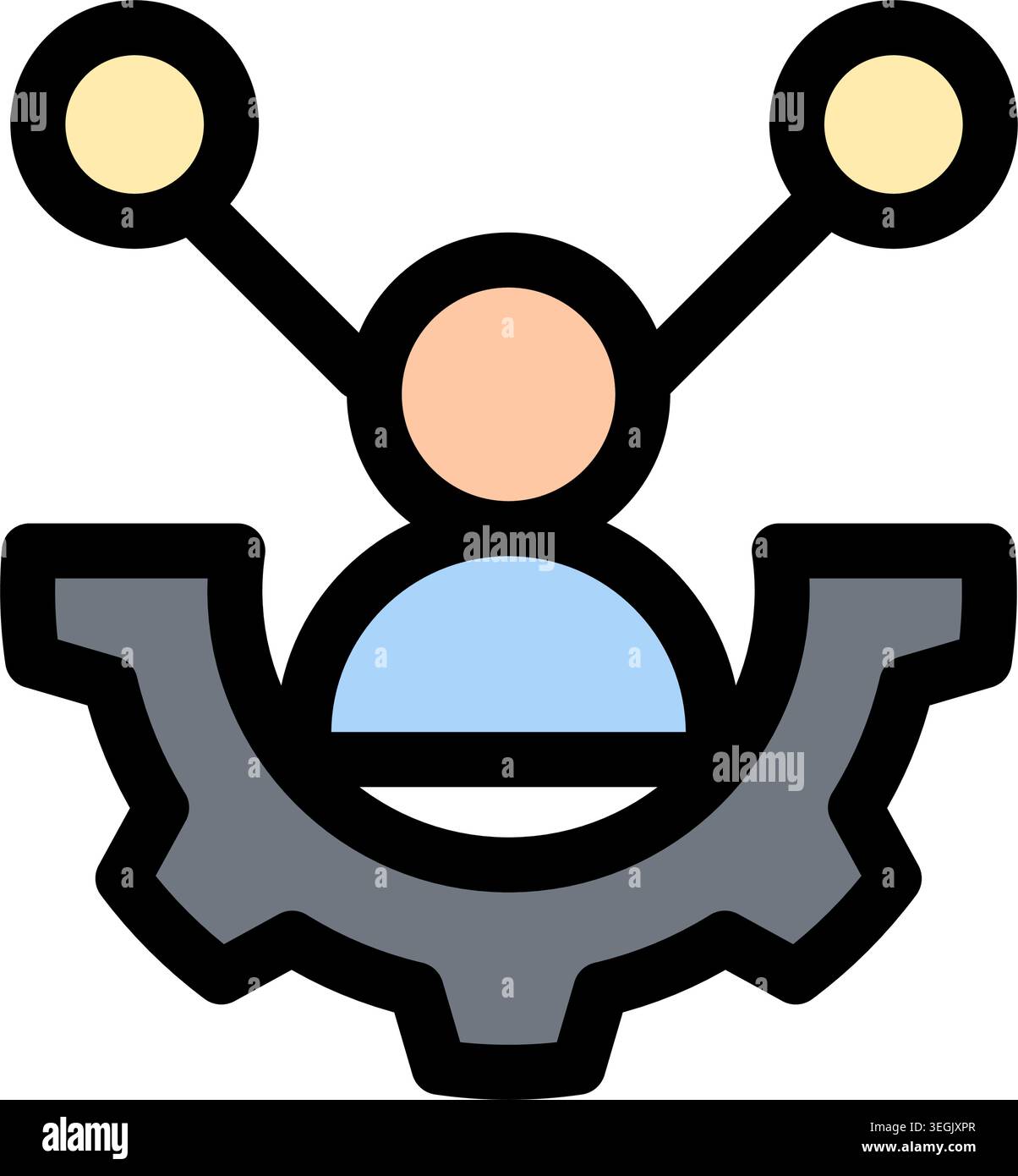 This icon represents teamwork and collaboration within a project or organization. It symbolizes efficient teamwork and agile methodologies. Ideal for Stock Vector