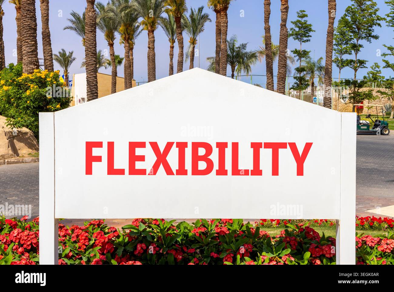 Flexibility symbol. Concept word Flexibility on beautiful big white ...