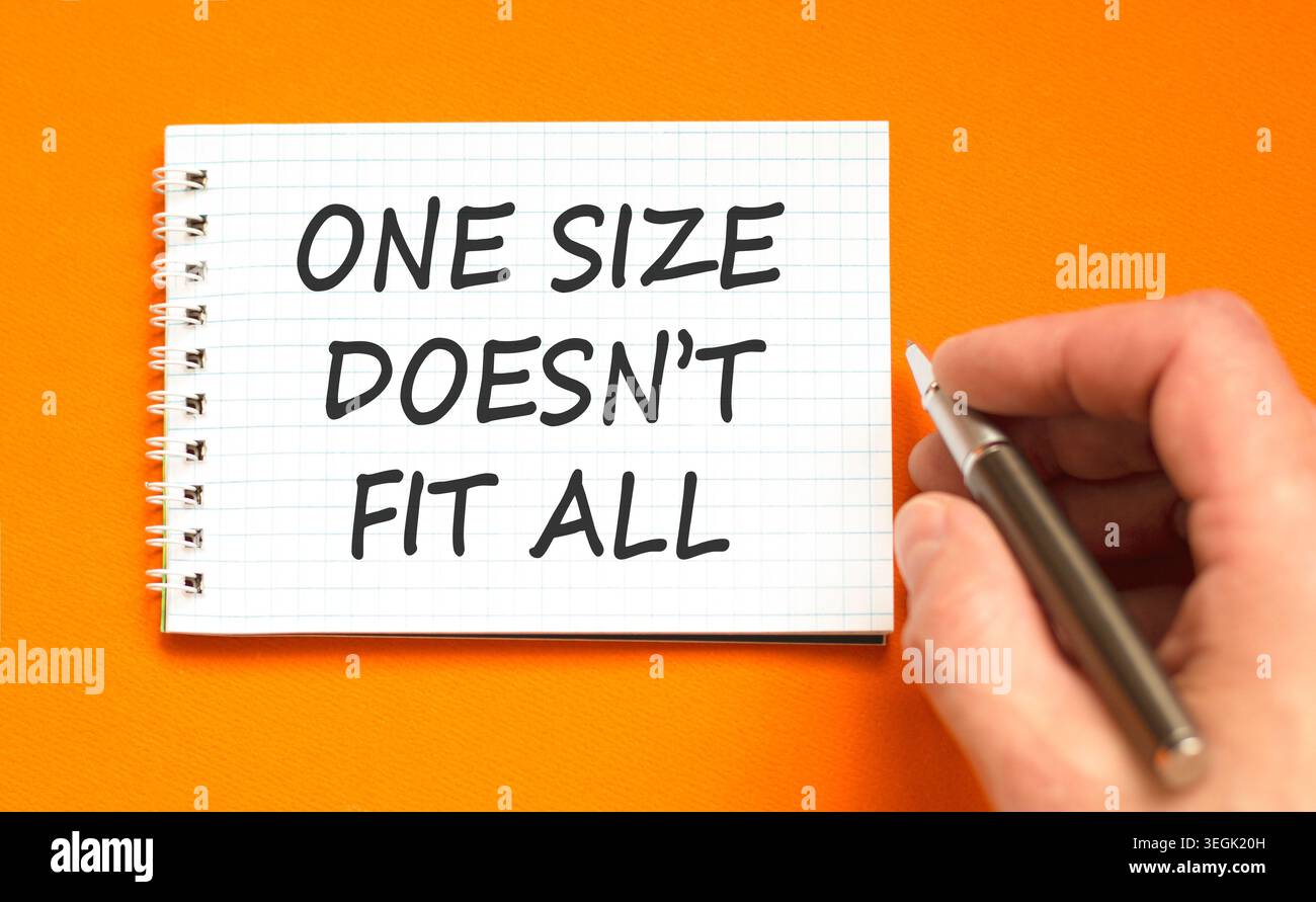 One size does not fit all symbol. Concept words One size does not fit ...