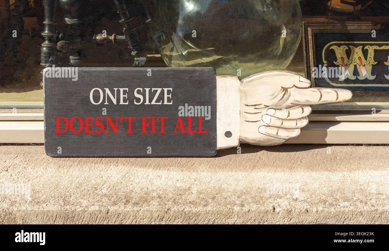One size does not fit all symbol. Concept words One size does not fit ...