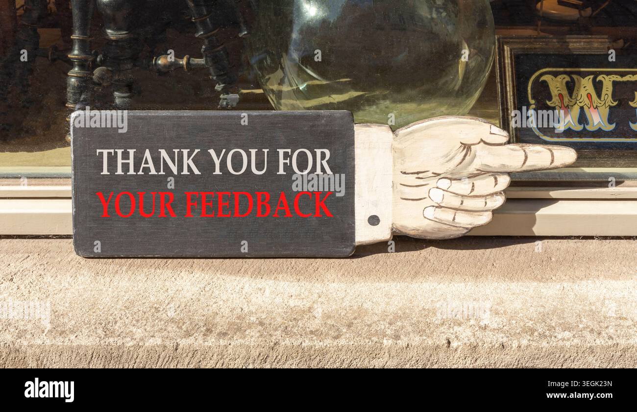 Thank you for your feedback symbol. Concept words Thank you for your ...