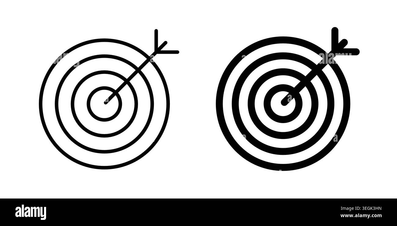 Aim icon logo. Outline style icons with flat versions Stock Vector