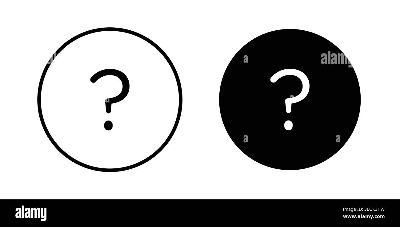 Doubts button icon logo. Outline style icons with flat versions Stock Vector