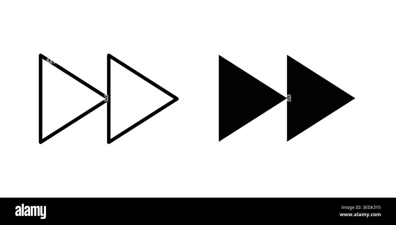 Fast forward icon logo. Outline style icons with flat versions Stock Vector