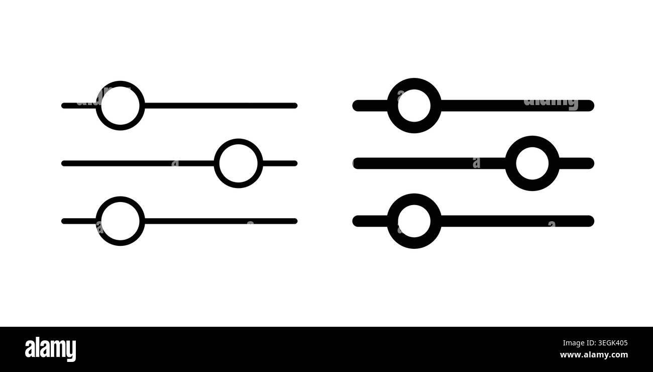 Filter Control icon logo. Outline style icons with flat versions Stock Vector