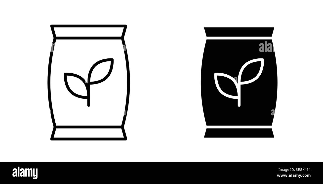 Fertilizer icon logo. Outline style icons with flat versions Stock Vector