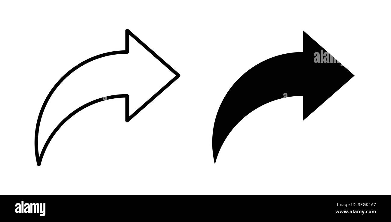 Forward icon logo. Outline style icons with flat versions Stock Vector