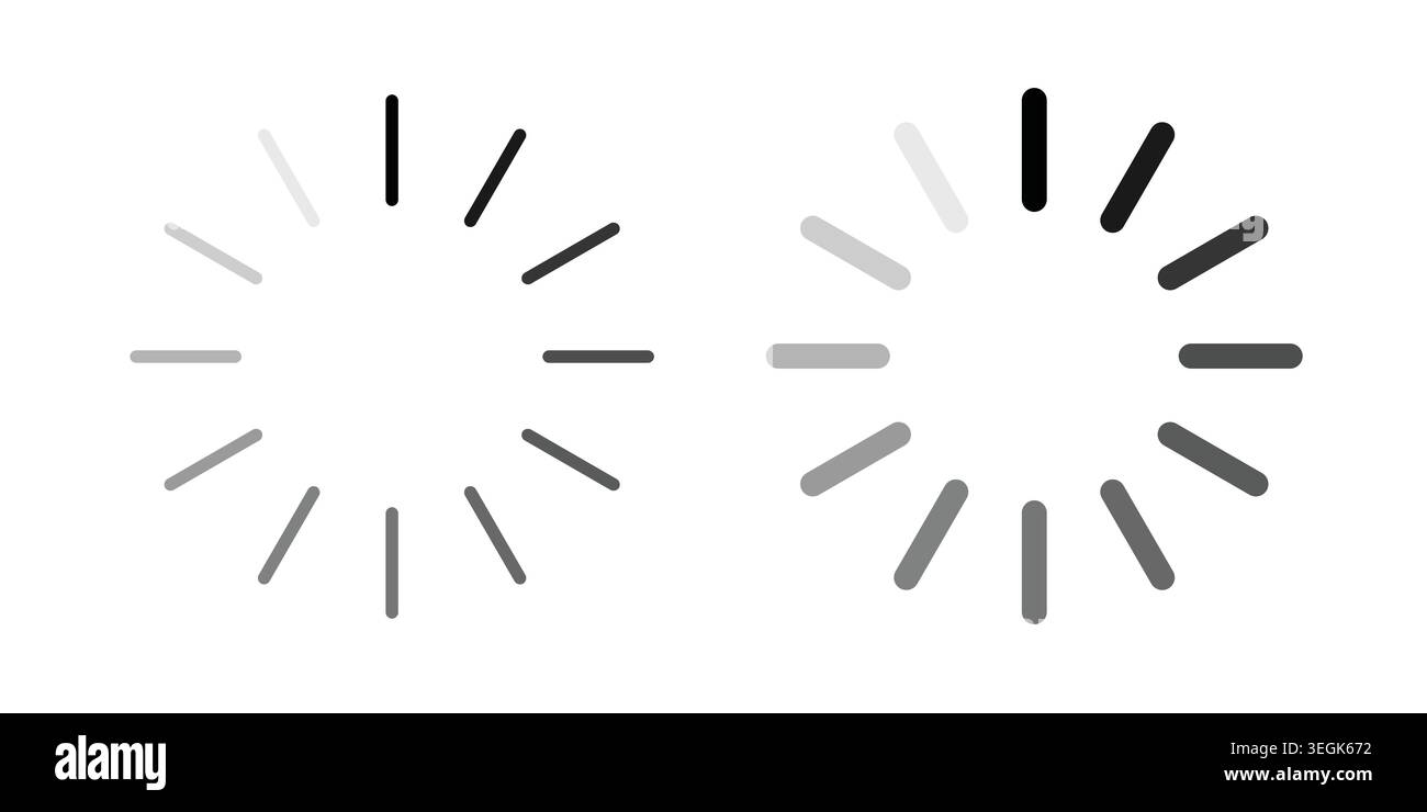 Loading icon logo. Outline style icons with flat versions Stock Vector
