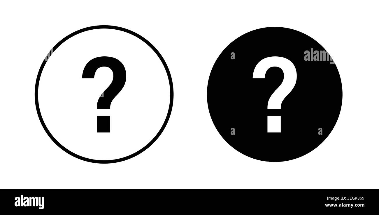 Question icon logo. Outline style icons with flat versions Stock Vector