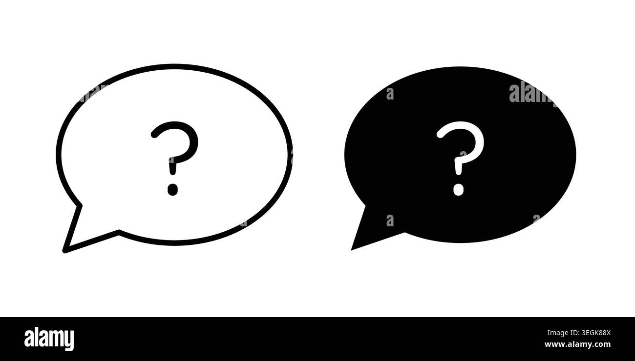 Question icon logo. Outline style icons with flat versions Stock Vector