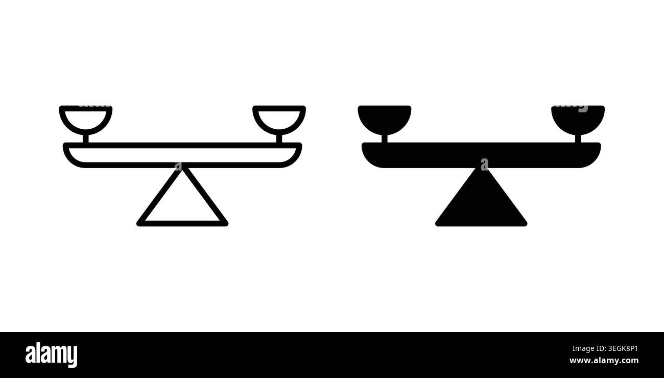 Scale icon logo. Outline style icons with flat versions Stock Vector