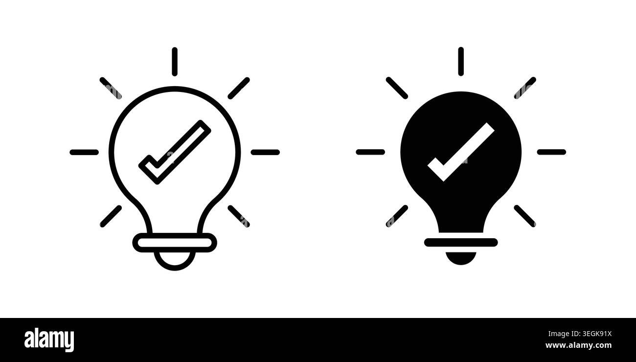 Solution icon logo. Outline style icons with flat versions Stock Vector