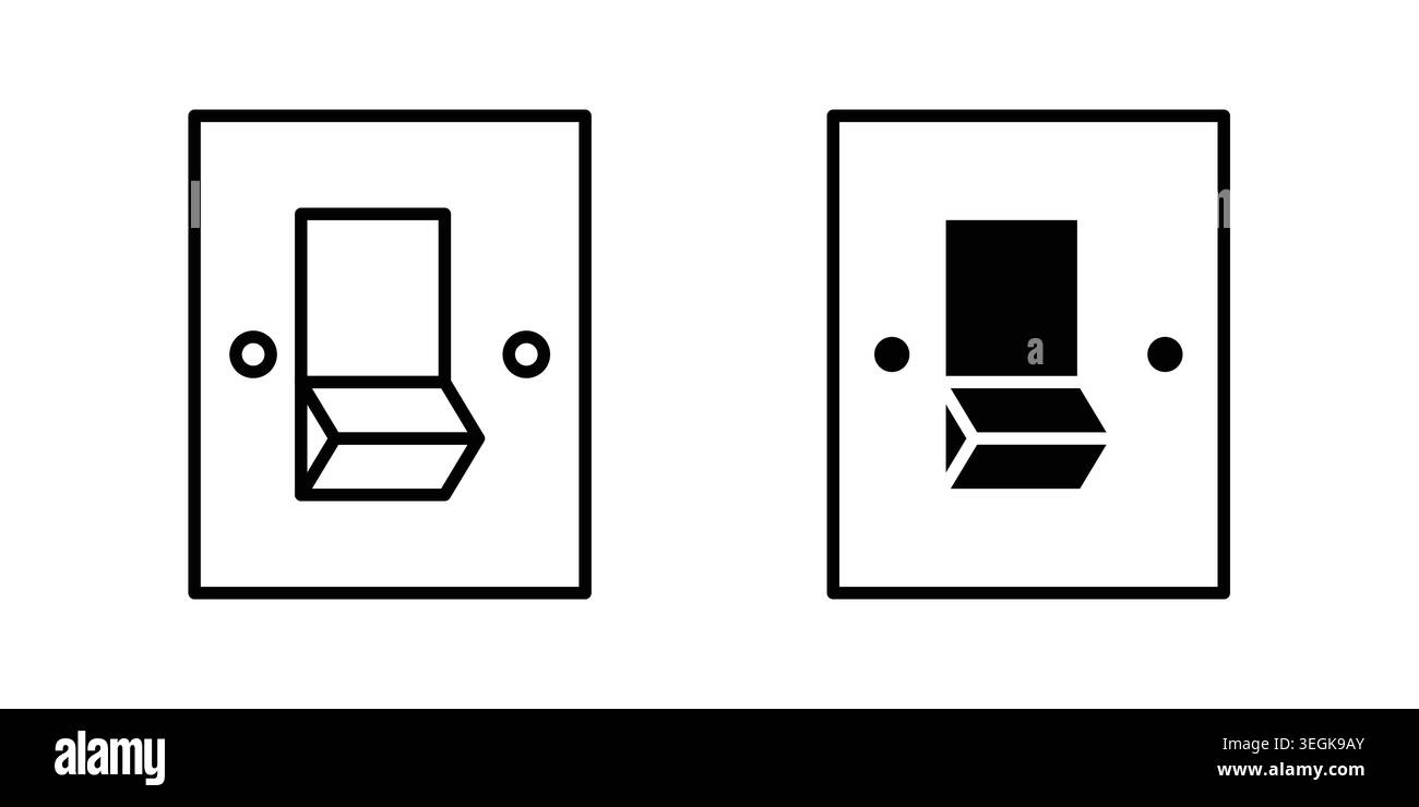 Switch icon logo. Outline style icons with flat versions Stock Vector