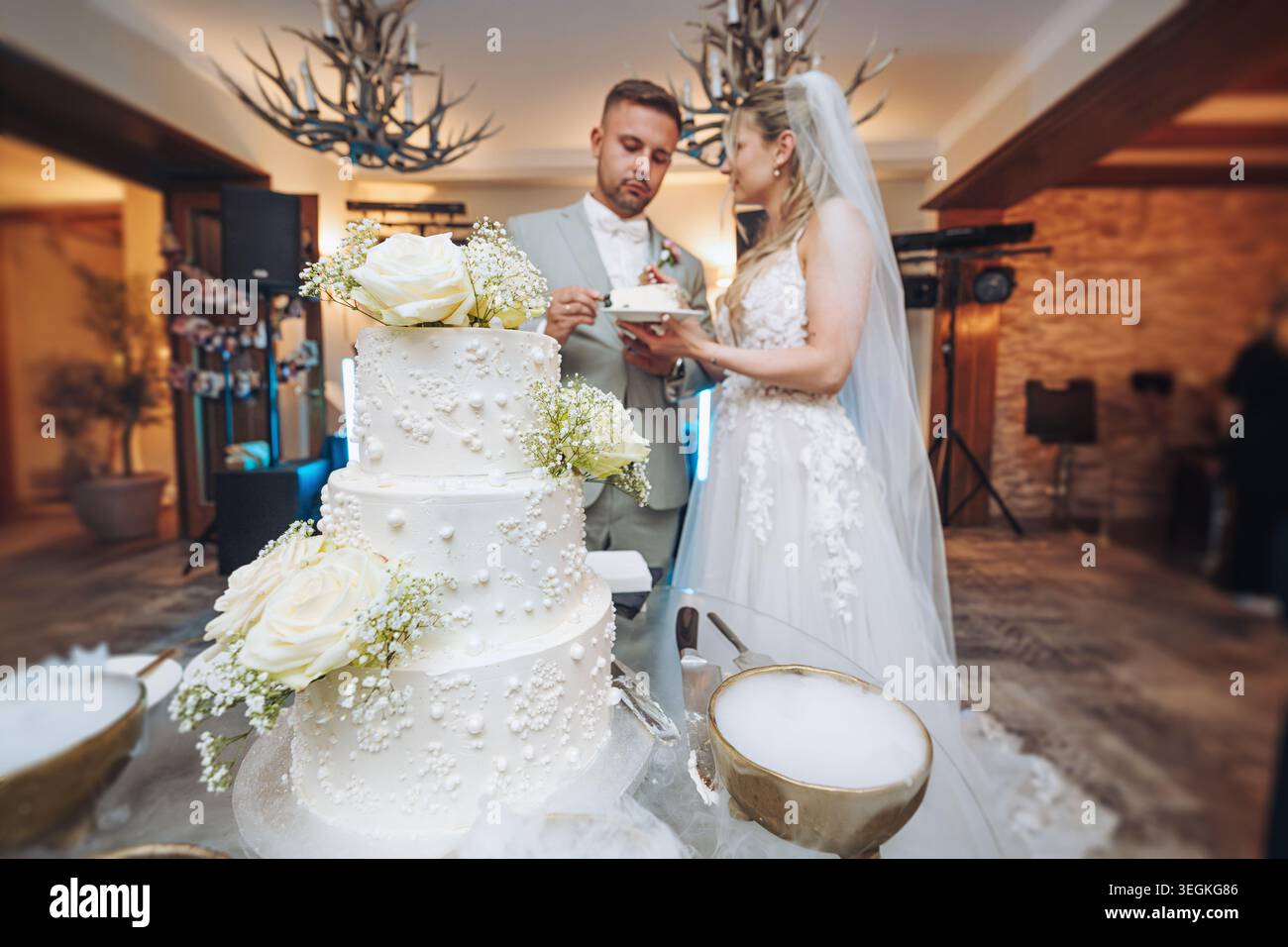 dessert at the wedding event - wedding cake Stock Photo