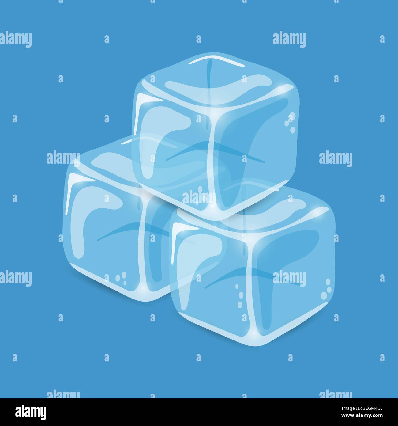 Ice cubes 3d stack. Vector design. Stock Vector