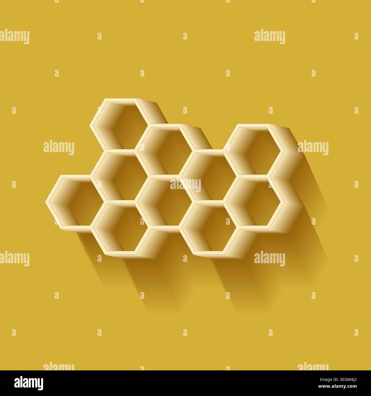 Honeycombs icon with drop shadow. Vector design. Stock Vector
