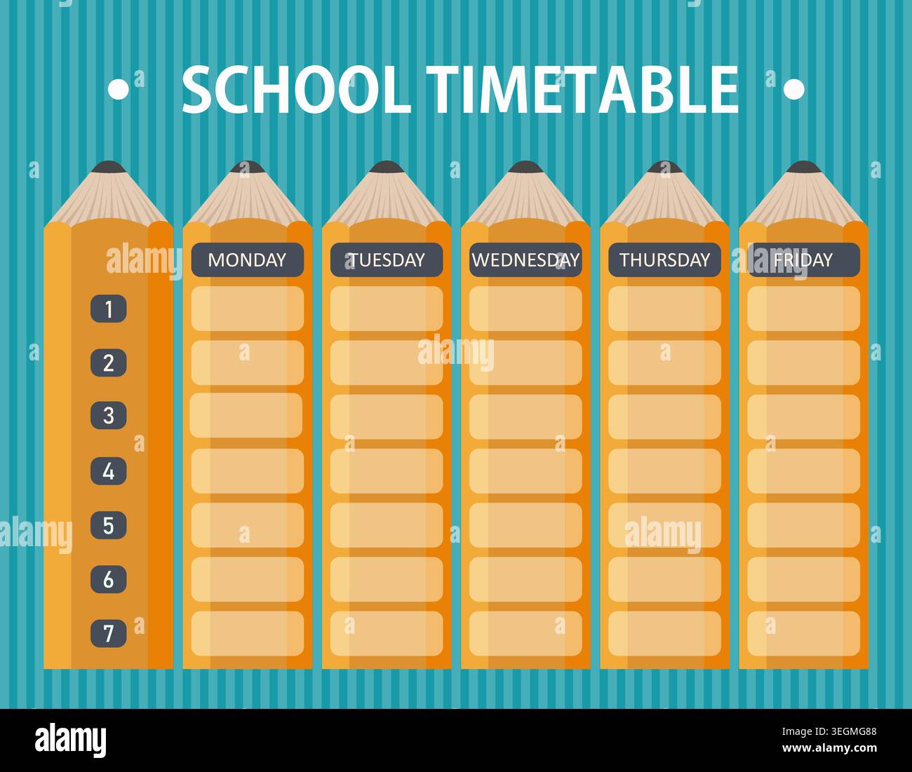 School timetable. Vector design. Stock Vector