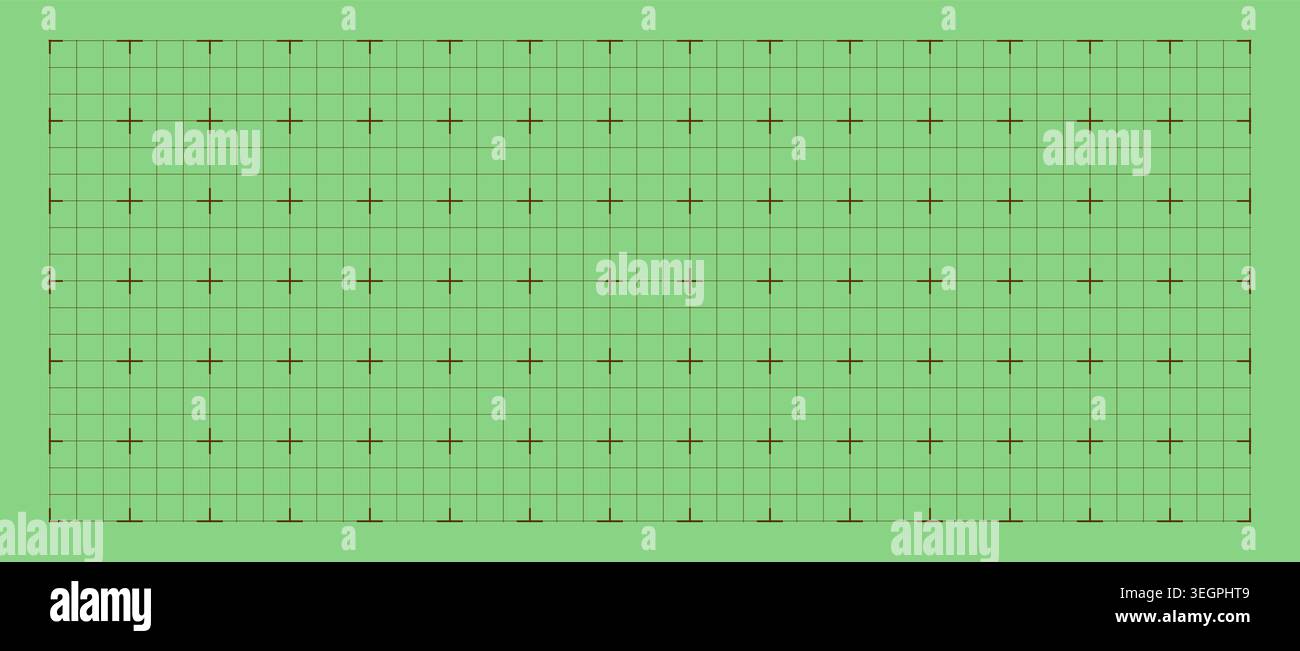 Technical drawing sheet micro cross geometry, margin layout blueprint style. Small element structure for planning pages diagrams UI wireframes education notebooks digital technology visuals. Stock Vector
