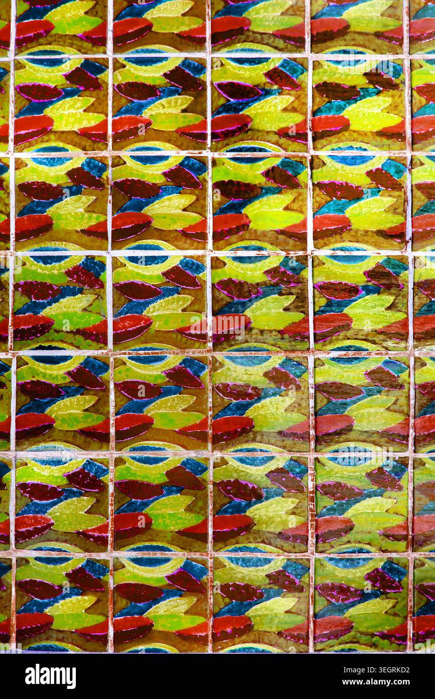 Beautiful colorful oriental pattern design tile Stock Photo