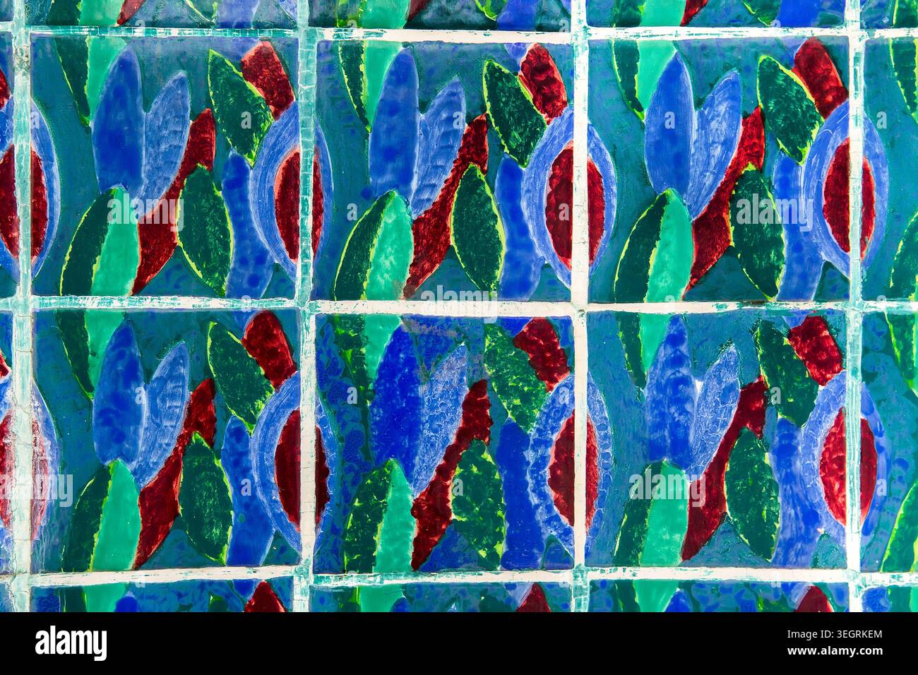 Beautiful colorful oriental pattern design tile Stock Photo