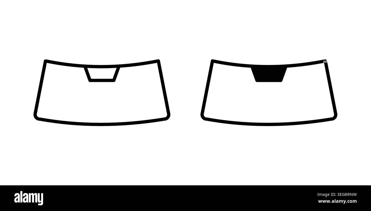car windscreen icon vector template set in black Stock Vector