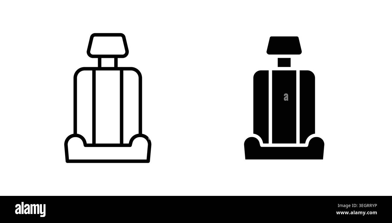Car seat icon vector template set in black Stock Vector