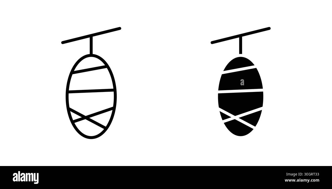 Cocoon icon vector template set in black Stock Vector