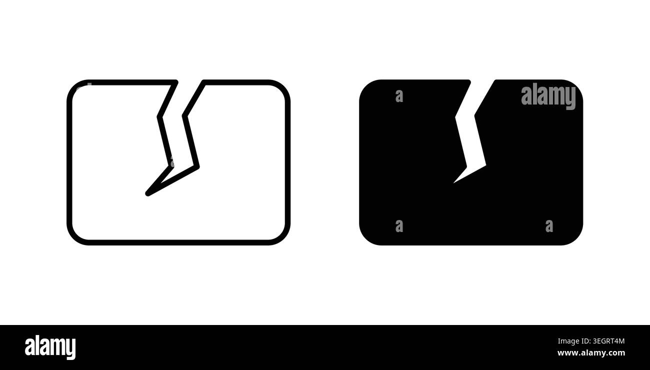 Crack icon vector template set in black Stock Vector