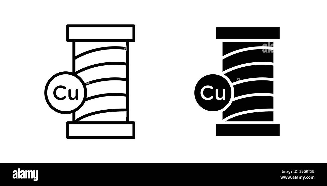 Copper icon vector template set in black Stock Vector