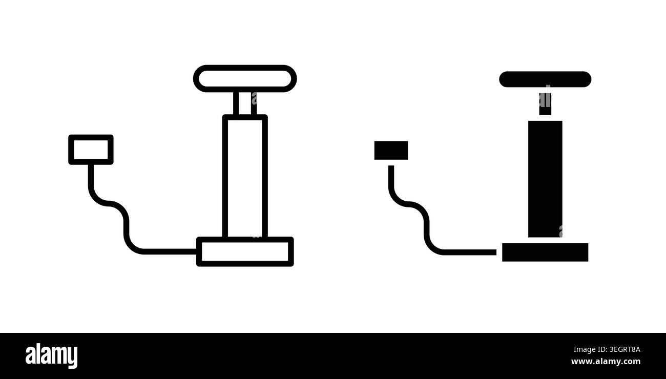 Air pump icon vector template set in black Stock Vector