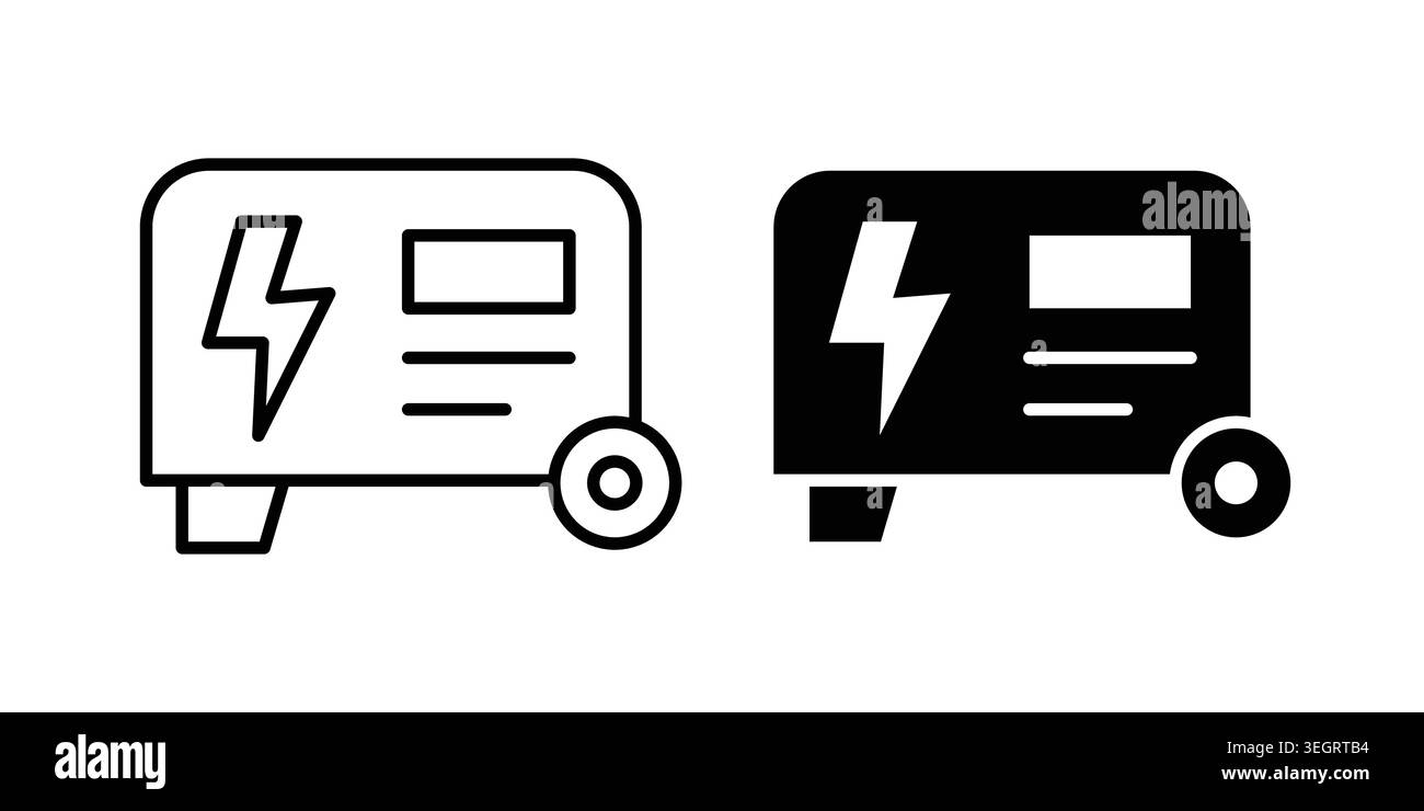 Electric generator icon vector template set in black Stock Vector
