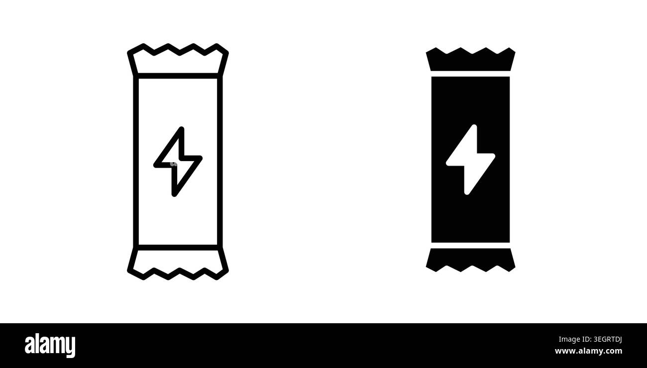 Energy bar icon vector template set in black Stock Vector