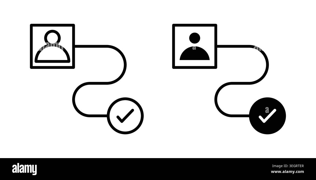 Customer journey icon vector template set in black Stock Vector