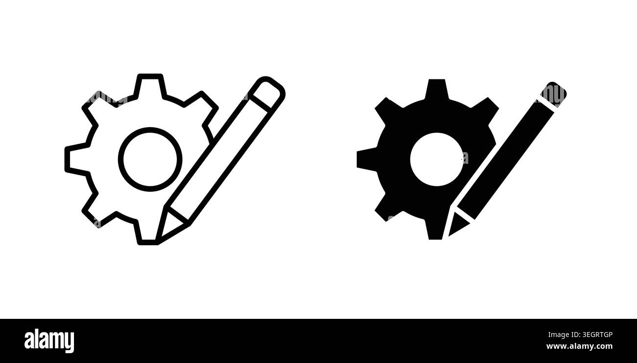 Customized icon vector template set in black Stock Vector