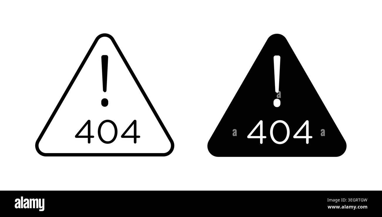 404 Error icon vector template set in black Stock Vector
