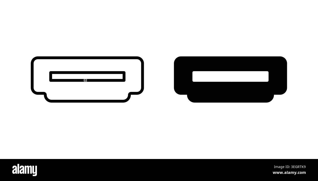 HDMI icon vector template set in black Stock Vector