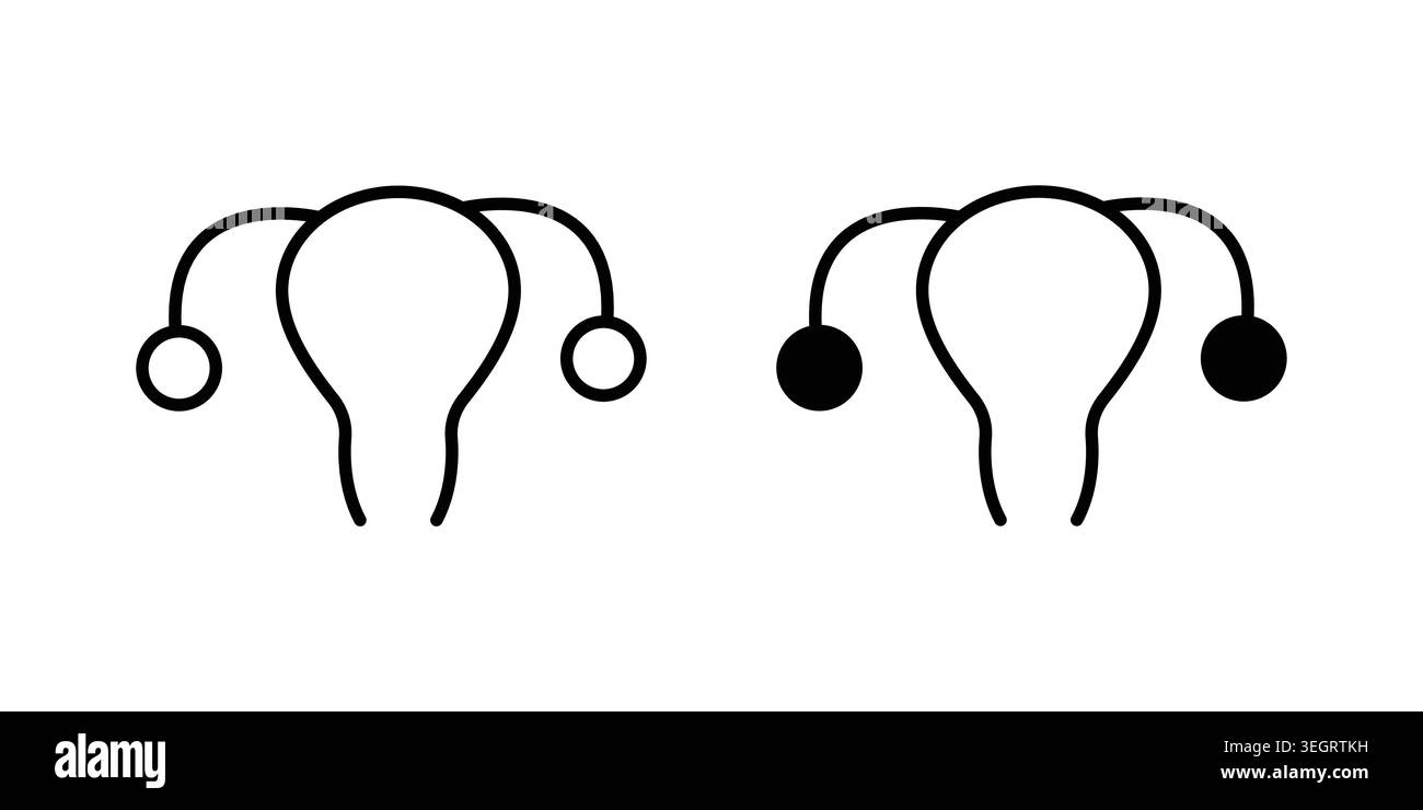 Gynecology icon vector template set in black Stock Vector