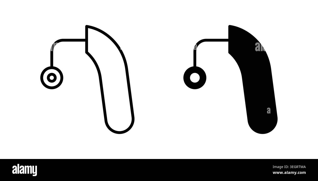 Hearing aid icon vector template set in black Stock Vector