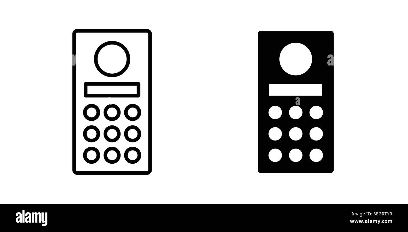 Intercom icon vector template set in black Stock Vector