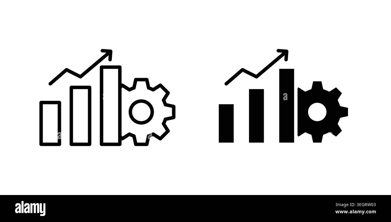 Improvement icon vector template set in black Stock Vector