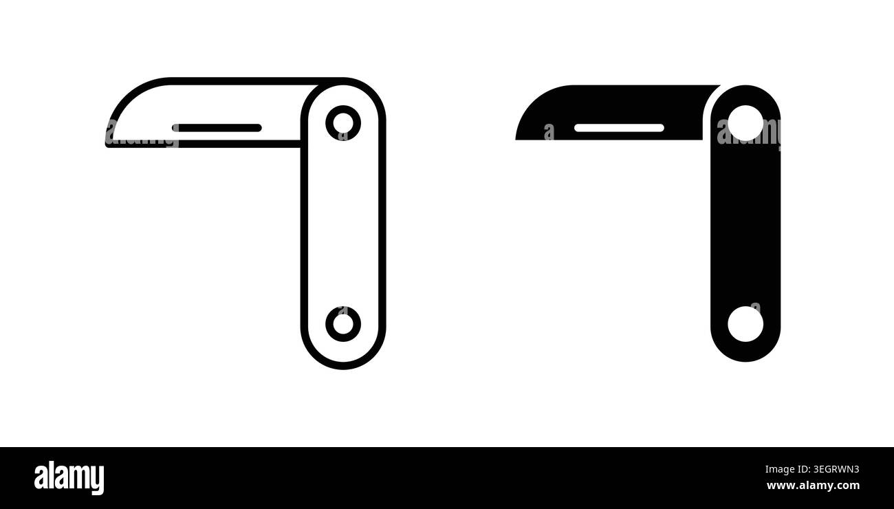 Pocket knife icon vector template set in black Stock Vector