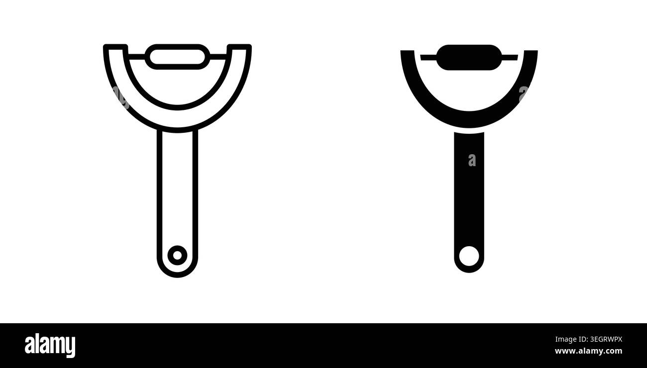 Potato peeler icon vector template set in black Stock Vector
