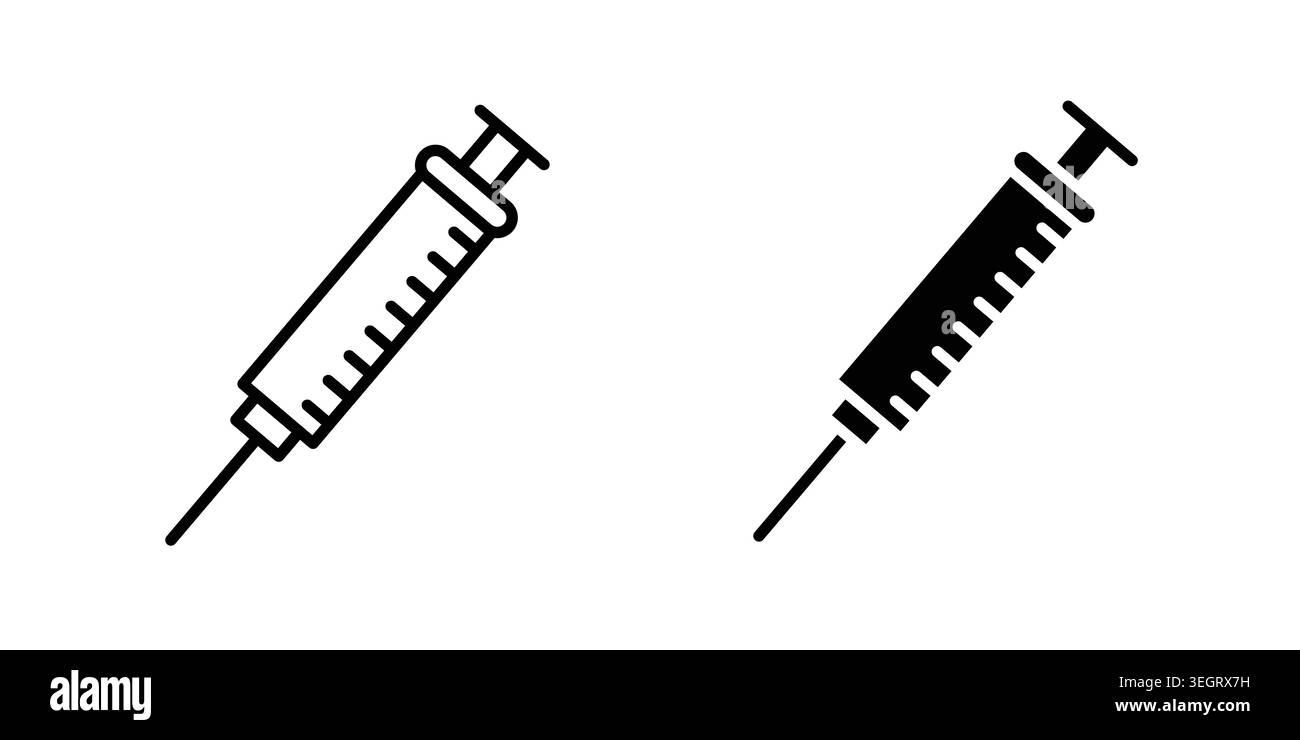 Needle icon vector template set in black Stock Vector