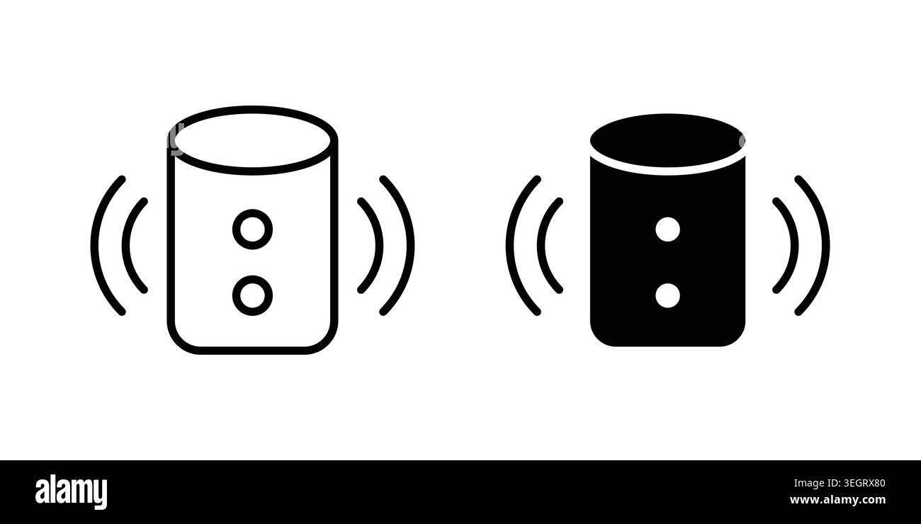 Smart speaker icon vector template set in black Stock Vector